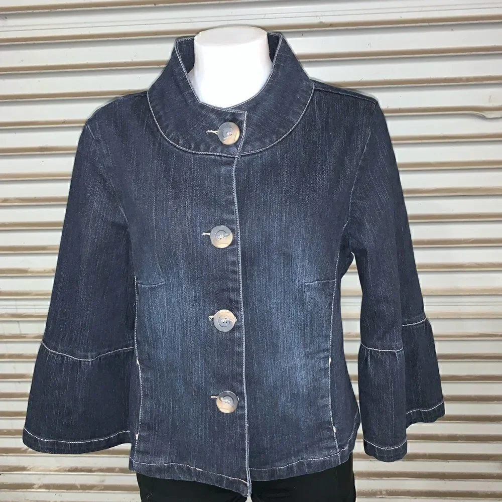 Laugh A Little Jean jacket bell wrist size Large